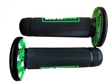NICOLIE Manopole moto motocross Grip manubrio Dirt Pit Bike 7/8 manubrio in gomma – nero verde – 22 mm