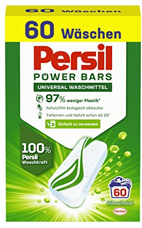 Persil Power Bars Universal Waschmittel (60 Waschladungen), vordosiertes Vollwaschmittel in nachhaltiger Verpackung, für hygienisch reine Wäsche bereits ab 20° C