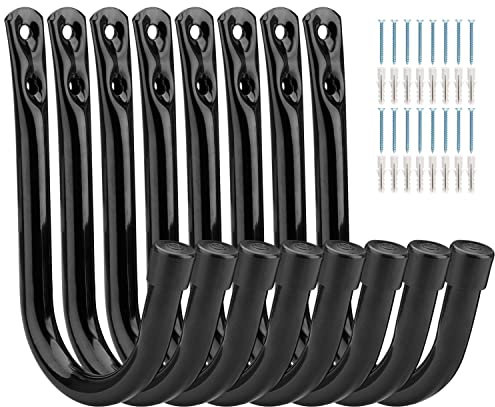 PiPaFox Schwerlastgaragenspeicherhaken, J Utility Garage Wandhaken zum Aufhängen, 8-teilige an der Wand befestigte hängende Haken