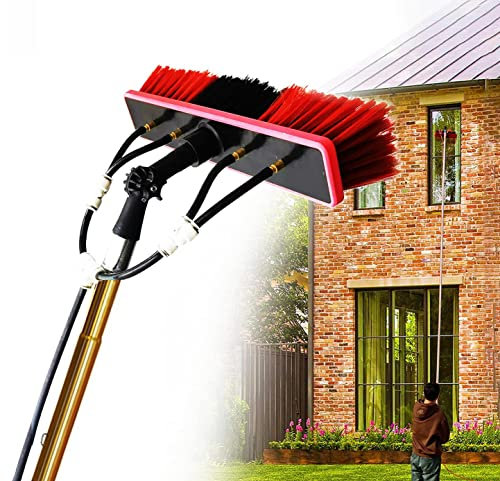 Ywanwj 3~15m kit spazzolone Strumento per la Pulizia dei Pannelli solari fotovoltaici elettrici, Spazzola Speciale per l'acqua sul Tetto, Spazzola telescopica alimentata kit pulizia fotovoltaico