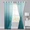 XWZO Ombre Cortinas con ojales, cortina de voile gradiente de color, 2 unidades, para dormitorio y salón, cortinas con trabillas, 225 x 140 cm (alto x ancho), color turquesa