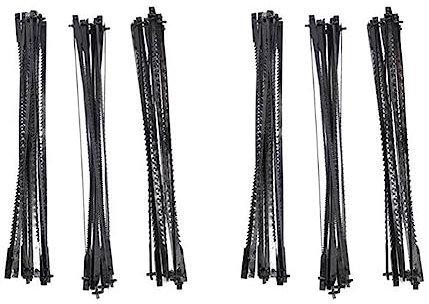 72Pcs Scroll Saw Blades 127mm Carbon Steel Fretsaw Blades with Pin 15/18/24 Teeth Standard Fine Cut Saw Blades