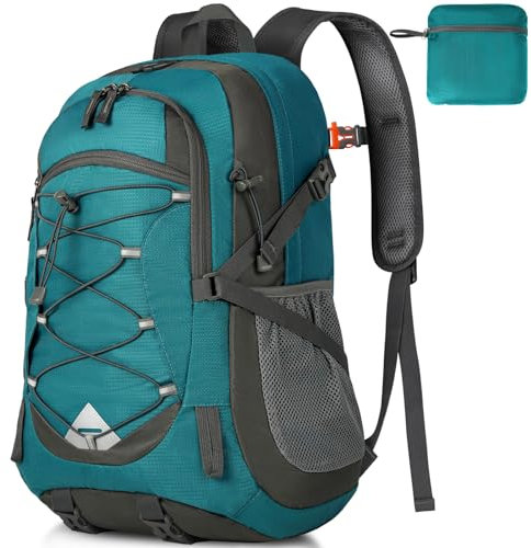 IGOLUMON Zaino Trekking 40 Litri, Zaino Ultraleggero Pieghevole, Zaino Montagna per Uomo/Donna, Zaino da Trekking Zaino da Viaggio con Strisce Riflettenti (Verde)