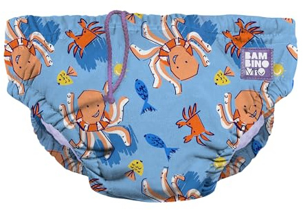 Bambino Mio Återanvändbar Badblöja – Läckagesäker & Justerbar, Populär och Bäst Säljande Simblöja för Barn - 2-3 år - Blå bläckfisk