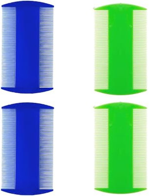 Lice Comb, 4 Pieces Lice Combs, Flea comb, plastic Double Sided Lice Combs, Fine Toothed Lice Comb, Cat and Dog Grooming Comb, for Removing Flea and Lice
