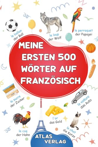 Meine Ersten 500 Wörter auf Französisch: Zweisprachiges Deutsch-Französisch Bilderwörterbuch, 500 häufigste Wörter, Französisch lernen für Kinder, Jugendliche und erwachsene Anfänger