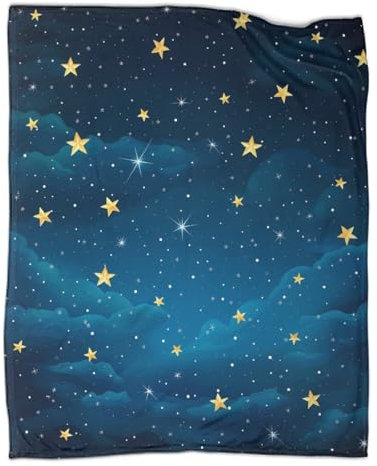 Star Kuscheldecke 80x90inch(200x230cm),weich & Warm,extra Flauschig Als Sofadecke Bunte Sterne Wohndecke Yogadecke Tagesdecke,Plüsch Sofaüberwurf
