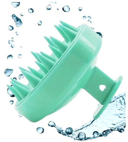 Soft Silicone Scalp Massager and Shampoo Brush, Easy Grip Handle, Deep Clean and Relaxation, for All Hair Types, Ideal for Home and Salons (Green)