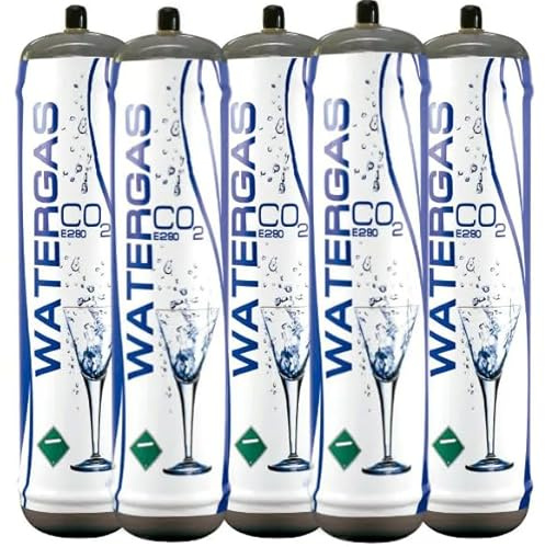 GASFRIGO® - Bombola co2 per gasatore 600 gr usa e getta attacco M11x1 - gas acqua frizzante - co2 per acqua frizzante - confezione da 5 bombole