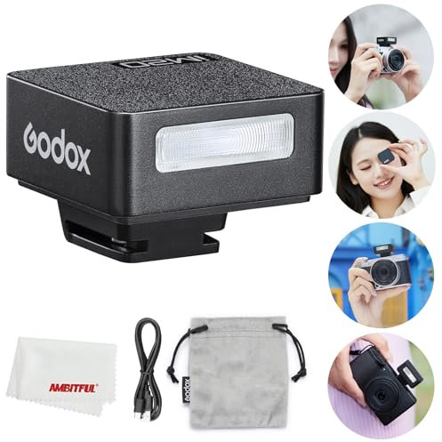Godox iM20 Camera Flash, Mini Flash Speedlite, GN15 with 7 Levels Flash Power, CCT 6000K±200K with S1/S2 Optical Control Compatible with Fuji/Sony/Nikon/Canon/Olympus Camera