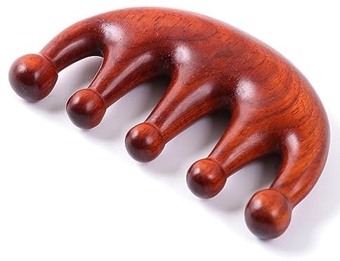 Beaupretty Holzkamm Aus Natürlichem Massivholz Mit Fünf Breiten Zähnen, Runder Perlenkopfmassagekamm Für Haushalt, Natürliche Kopfhautmassage, Entwirrt Sanft, Tragbares Haarpflege-werkzeug Fü
