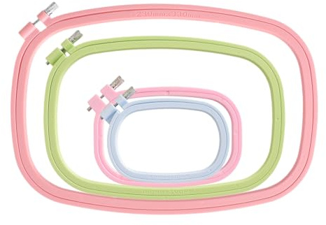 4 pezzi Ricamo Cerchio Rettangolo Quadrato Ricamo Telaio Punto Croce Strumento di Cucito per Artigianato Pratico Cucito (Multicolor)