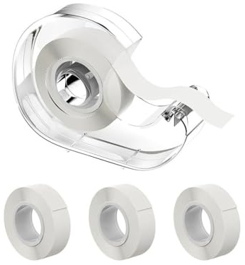 YANGWEN 4 Rollos Cinta Doble Cara para Ropa, Tape Adhesivo Transparente para Vestidos, Lencería y Uso Diario - Incluye Dispensador - Sujetador Pecho, Moda Nupcial y Emergencias