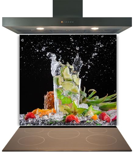 Printed Toughened Glass Splashback for Kitchen, Tempered Heat-Resistant Glass Splashbacks with Polished Edges for Cooker and Hob Backsplash (Design 2128, 60 x 70cm)