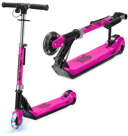 Xootz Kids' Elements Electric Foldable Scooter, LED Light Up Wheel and Collapsible Handlebars