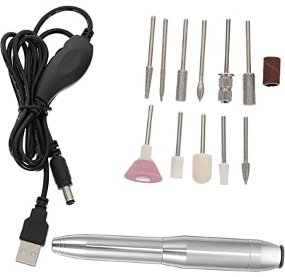 TOVINANNA Kit De Máquina Pulidora De Uñas Usb Portátil Pequeño Con Velocidad Ajustable Para Manicuristas Profesionales y Uso Doméstico Con Cabezales De Pulido Variados y Diseño Ergonómico