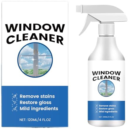 YNPQTDS Glasreiniger,120ml Reinigungsspray Für Duschglas Fleckenentferner | Langanhaltender Glasreiniger für Auto Außenspiegel Duschkabinen Windschutzscheibe Rückspiegel Bad