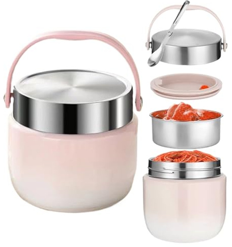 Générique Boîte À Lunch Isotherme – Pot Alimentaire Isotherme | Bocal À Soupe 1200 Ml, Boîte À Soupe Pour Repas Chauds, Déjeuner Au Bureau, Emballage Scolaire Et Dîner En Voyage