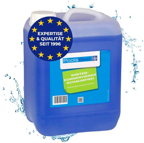 PoolsBest Pool Überwinterungskonzentrat 5L I hochkonzentriertes Wintermittel für Pools I schaumfreies Überwinterungsmittel I ideal zum Winterfest-Machen von Poolwasser I Pool Überwinterung