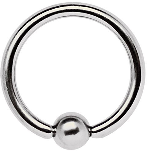 Brustpiercing Schmuck Titan Piercing Ring BCR in 2,0 x 12 mm mit 5 mm Klemmkugel