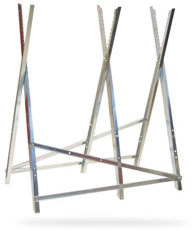 OZAKI - Chevalet De Tronçonnage En Métal Avec Dents Réglable - 3 Trétaux Pour Sciage Et Coupe De Bûche - Longeur 76 cm - Largeur 76 cm - Hauteur 77 cm