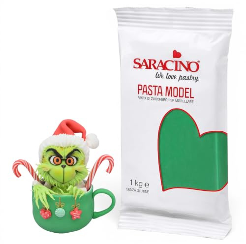 Saracino Fondant Model Grün Zum Modellieren 1 kg Glutenfrei Made In Italy