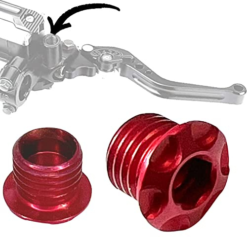 Fantic26 F26 SL Canti Stopfen (Rot, M10x1.25 Motorrad Spiegel Linksgewinde)