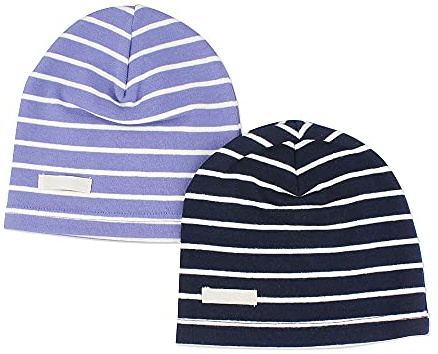 LACOFIA 2-pack babymössa hatt barn supermjuk 100 % bomullskeps pojkar stickade mössor