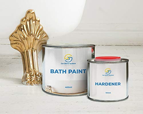 Bath Paint Cast Iron Bath Sink Shower Tiles Resurfacing Enamel White Water Resistant 2K Paint 500ml