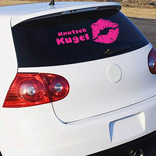 INDIGOS UG - Auto Aufkleber Knutschkugel 50cm x 20cm pink - Heckscheibenaufkleber - Autoaufkleber lustig - Tuning - Spoiler - Sticker Wohnmobil