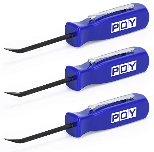 PQY Mini Pocket Pry Bar with Pocket Clip 4.5 Length 3pcs (Blue)