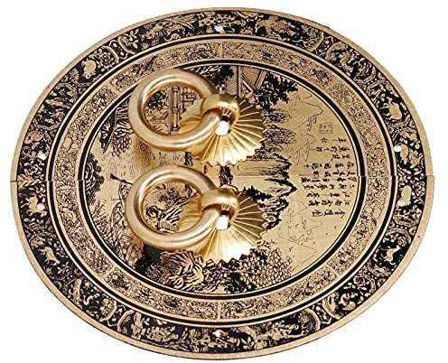 AUNMAS Vintage Stil Messing Ziehgriff, 11cm Originalität Muster Schubladengriff Chinesische Antike Möbel Messinggriff für Zuhause