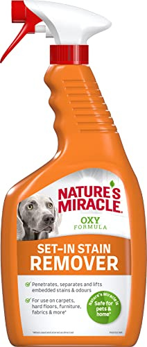 Nature's Miracle fläck- och luktborttagare hund – syrekoncentratformel för torkade fläckar och lukter, luktneutraliserare med apelsindoft, 709 ml
