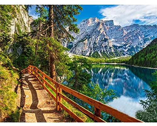 Laahoo 5D Diamond Painting Landschaft See Berg,Diamant Painting Bilder Erwachsene 50x70cm,DIY Diamant malen nach zahlen Set Kinder,mit Voll Zubehör,Gemälde Schlafzimmer Büro Wand, Eingang Deko