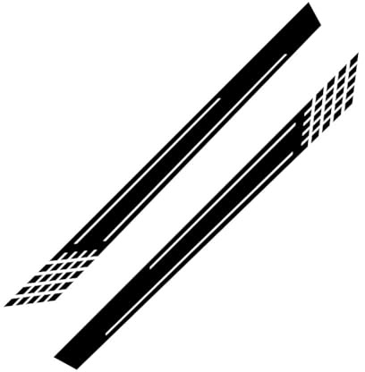 Uposao 2 Stück Auto Aufkleber, Seitenkörper, Schwarz #1, PVC, Minimalistisch, Streifen, Gepunktet, Kariert, Rechteckig, Autoaufkleber