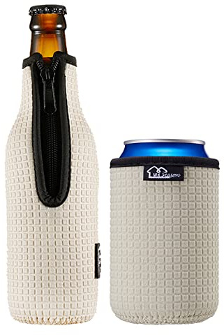 Beer Bottle Sleeve Insulators 12oz 330ml Standard Beer Bottle Cooler Covers Zip-up Bottle Jacket 12OZ Standard Can Sleeves Coolie Neoprene Insulator (Gray)