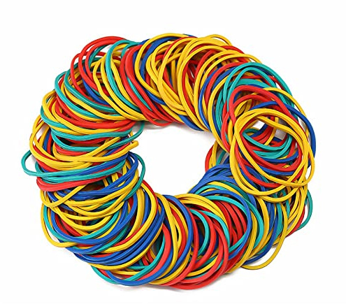 ZZLBZN 300Pcs Elastic Rubber Bands, Sturdy Thick & Stretchable Colored Bands, Natural Elastic Bands for School Home Office Supplies Industrial Crafts DIY Everyday Use 38mm