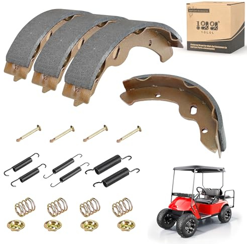 10L0L Golf Cart Brake Shoes,Brake Pads and Bendex Drum Brake Spring Kit for Yamaha 1993-Up G14, G16, G19-G22 and 1996-Up TXT/ST350/Workhorse/Medalist 1997 UP OEM 27943G01 27945G01 70794G01 70795G01
