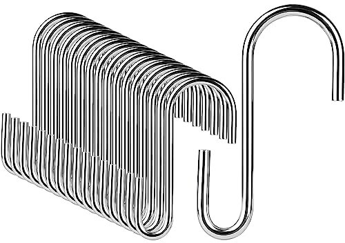 DONQL S Haken, 7.5CM Edelstahl Haken Zum Einhängen, S Hacken Klein Schwerlasthaken Doppelhaken Aufhängehaken für Haken Garderobe, Küchenhaken, Garderobe Haken (30 Stück, Silbern)