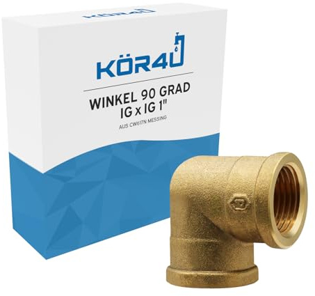 kör4u Codo de latón de 90 grados IG/IG de 1 pulgada para casa y jardín, apto para agua potable