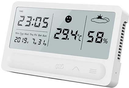 Yardwe 1 Stück Luftfeuchtigkeitsmesser Für Den Innenbereich Weiß Digitaler Temperaturmesser Feuchtigkeitsmesser Temperatur- Und Feuchtigkeitsmesser Hygrometer Lcd-Wetteruhr