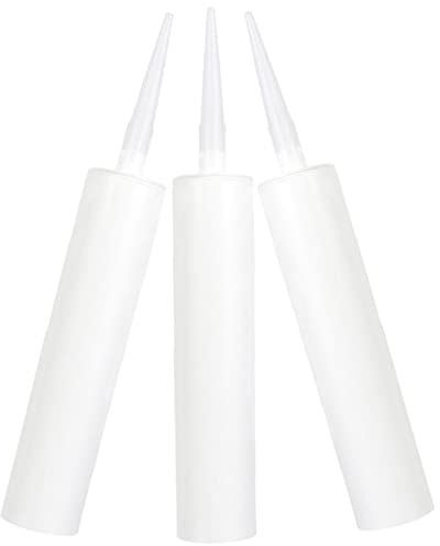 3Pcs Reusable Empty Caulk Tubes for Easy Sealing and Diy Projects White Fillable Sealant Tubes for Windows Kitchens and Bathrooms