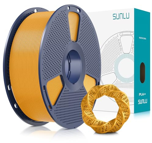 SUNLU PLA+ Filament 1.75mm, PLA Plus 3D Drucker Filament, 1KG Gold | Härter und Stärker 3D Druck Filament PLA+, Neatly Wound, Maßgenauigkeit +/- 0.02mm