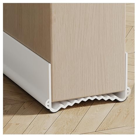 Veki 100cm Bas de Porte Isolant, Boudin de Porte Anti Froid, Joint de Porte Anti Bruit, Phonique Thermique Bande d'Étanchéité Protège des Courants d'air et des Insectes (Blanc, Largeur 5,5-8 cm)