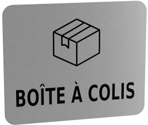 Plaque Adhésive pour Boîte à Colis - Indication de Lieu Sécurisé pour Livraisons, Dépôt de Paquets ou Courrier. Fini les Objets Perdus. (Argent)