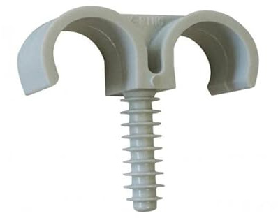Sachet de 25 fixations Fix-Ring ING Fixations - Double - Pour gaines et tubes - Ø20mm - Gris