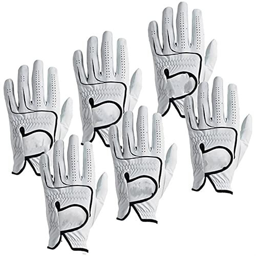 AYKANING Golfhandschuhe,Golfhandschuhe Herren 6 stücke weiche Leder Herren golfhandschuhe Linke Hand recht Hand größe von klein bis XXL. (Color : 6 Pc-Left Hand, Size : XL)