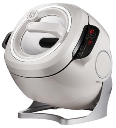 Machine de cuisson entièrement automatique de 6 L, robot de riz frit intelligent multifonctionnel, robot culinaire à tambour avec écran tactile intelligent, rotation à 360 ° et chauffage complet 3D