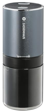 ZASSENHAUS elektrische Kaffeemühle MINI MASTER USB | Coffee Grinder Edelstahl mit einstellbarem Mahlwerk | Espressomühle mit Akku