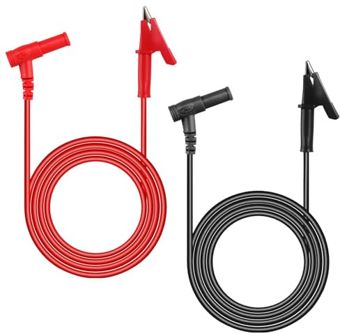 Câbles de Test de Multimètre Sondes de Multimètre Câble de Test Pince Crocodile Fiche Banane pour Tension Voltmètre 2Pcs